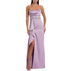 Mac Duggal Strapless Embellished Waist Maxi Dress Gown NWT Size 6